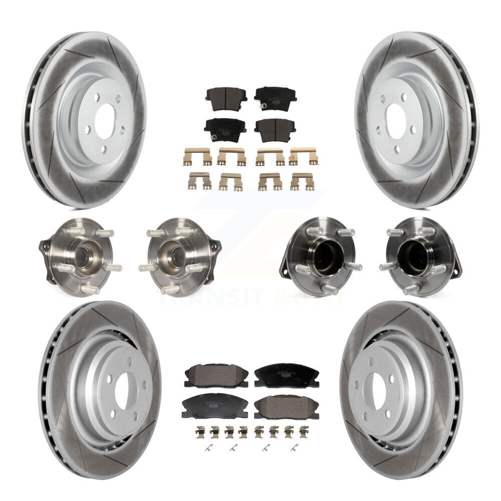 Hub Bearing Coated Disc Brake Rotor Pads Front Rear Kit (10Pc) For Dodge Charger