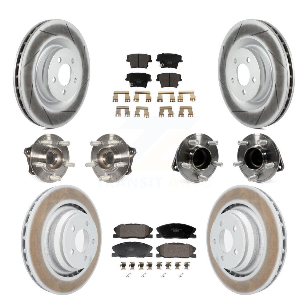 Hub Bearing Coated Disc Brake Rotor Pads Front Rear Kit (10Pc) For Dodge Charger