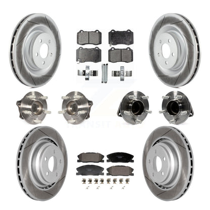 Hub Bearing Coated Disc Brake Rotor Pads Front Rear Kit (10Pc) For Dodge Charger