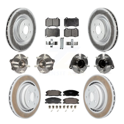 Hub Bearing Coated Disc Brake Rotor Pads Front Rear Kit (10Pc) For Dodge Charger