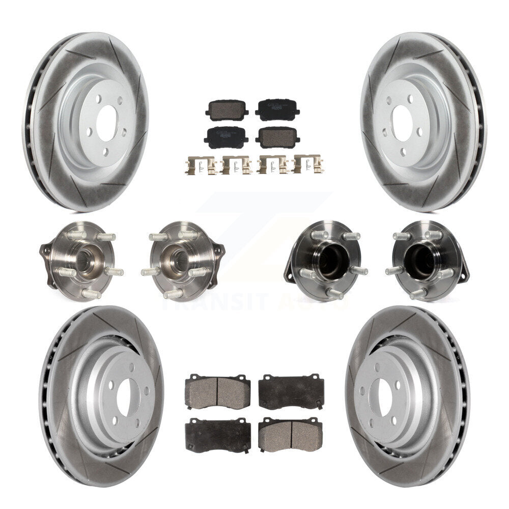 Hub Bearing Coated Disc Brake Rotor Pads Front Rear Kit (10Pc) For Dodge Charger