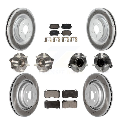 Hub Bearing Coated Disc Brake Rotor Pads Front Rear Kit (10Pc) For Dodge Charger