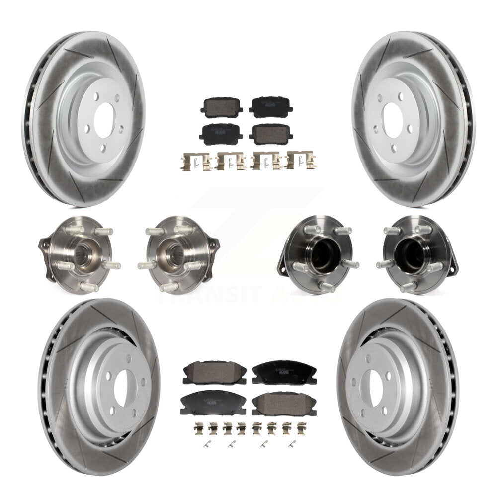 Hub Bearing Coated Disc Brake Rotor Pads Front Rear Kit (10Pc) For Dodge Charger