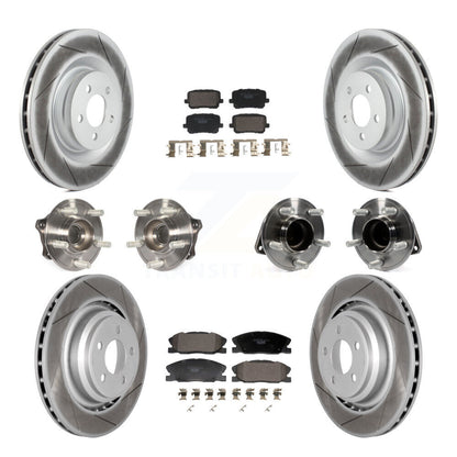 Hub Bearing Coated Disc Brake Rotor Pads Front Rear Kit (10Pc) For Dodge Charger