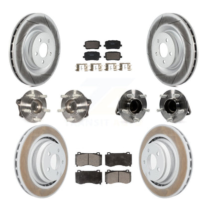 Hub Bearing Coated Disc Brake Rotor Pads Front Rear Kit (10Pc) For Dodge Charger
