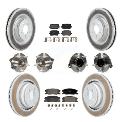 Hub Bearing Coated Disc Brake Rotor Pads Front Rear Kit (10Pc) For Dodge Charger