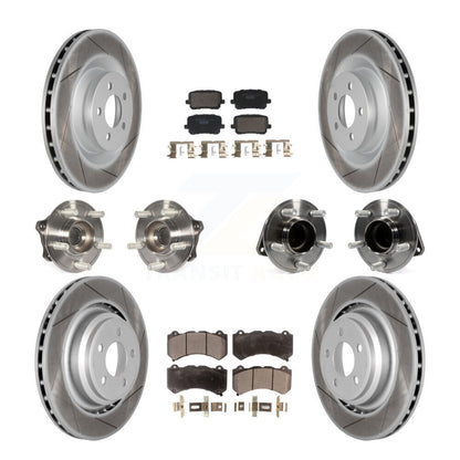 Hub Bearing Coated Disc Brake Rotor Pads Front Rear Kit (10Pc) For Dodge Charger