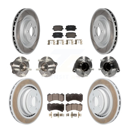 Hub Bearing Coated Disc Brake Rotor Pads Front Rear Kit (10Pc) For Dodge Charger