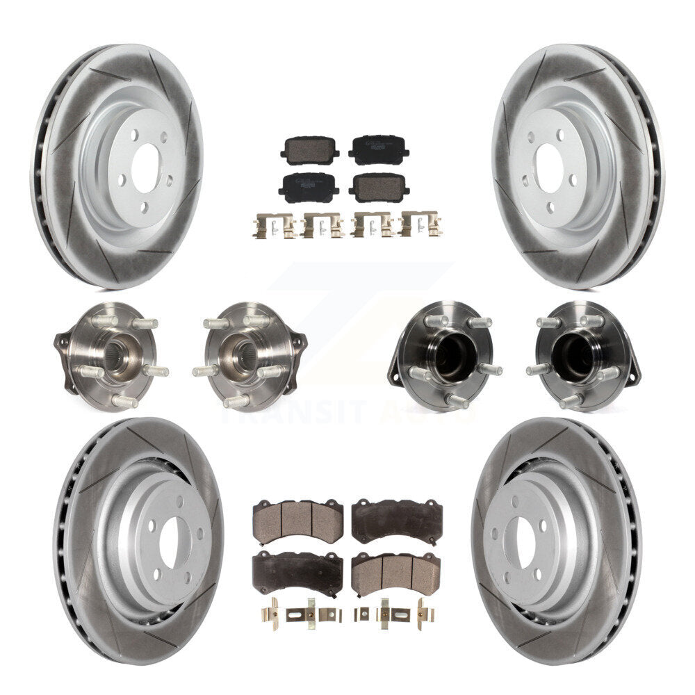Hub Bearing Coated Disc Brake Rotor Pads Front Rear Kit (10Pc) For Dodge Charger