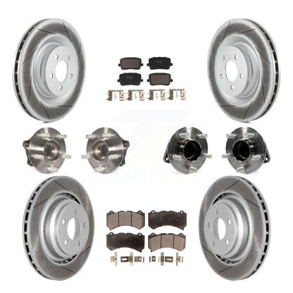 Hub Bearing Coated Disc Brake Rotor Pads Front Rear Kit (10Pc) For Dodge Charger