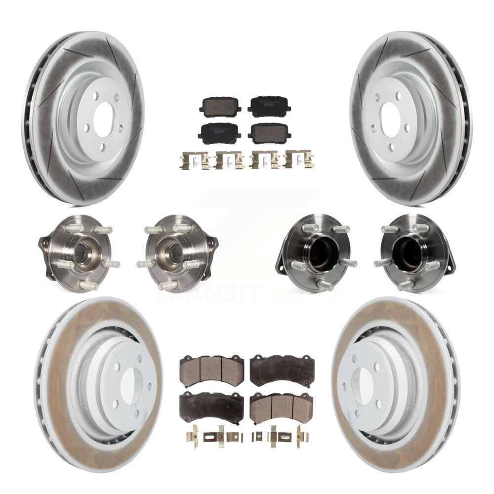 Hub Bearing Coated Disc Brake Rotor Pads Front Rear Kit (10Pc) For Dodge Charger