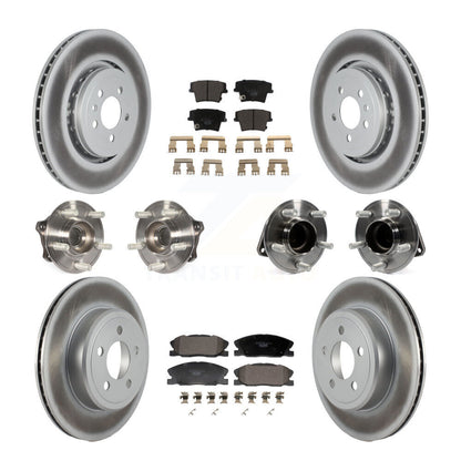 Hub Bearing Coated Disc Brake Rotor Pads Front Rear Kit (10Pc) For Dodge Charger