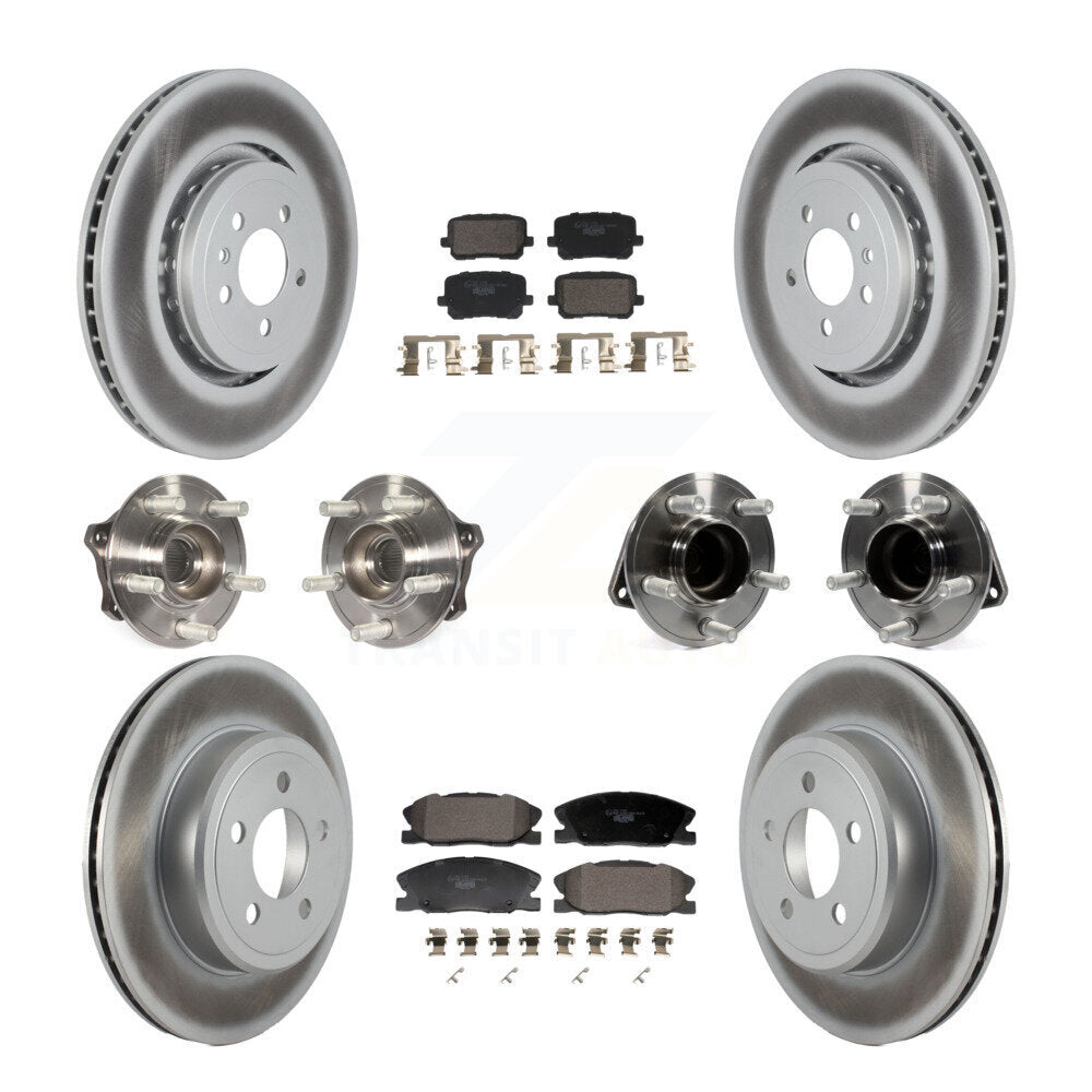 Hub Bearing Coated Disc Brake Rotor Pads Front Rear Kit (10Pc) For Dodge Charger