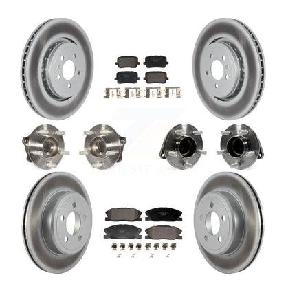 Hub Bearing Coated Disc Brake Rotor Pads Front Rear Kit (10Pc) For Dodge Charger