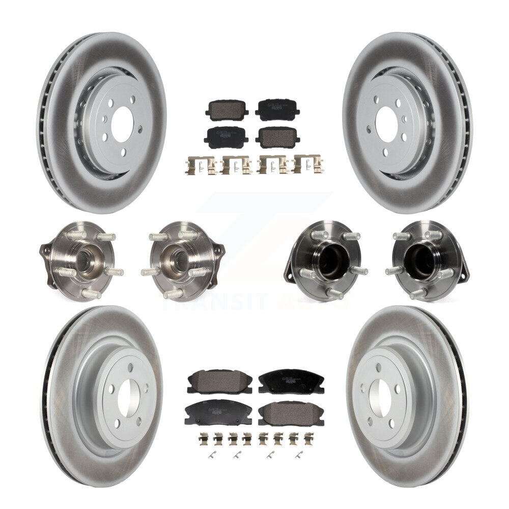 Hub Bearing Coated Disc Brake Rotor Pads Front Rear Kit (10Pc) For Dodge Charger