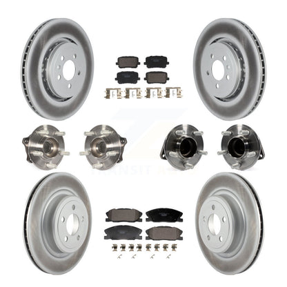 Hub Bearing Coated Disc Brake Rotor Pads Front Rear Kit (10Pc) For Dodge Charger
