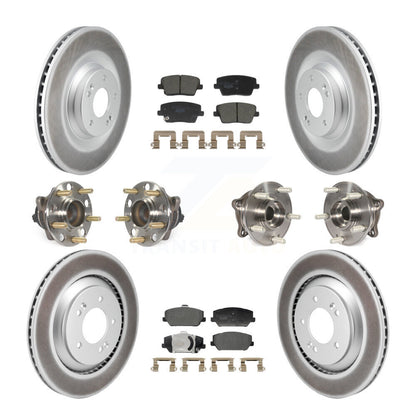 Hub Bearing Coated Brake Rotor Pads Front Rear Kit (10Pc) For Hyundai Veloster N