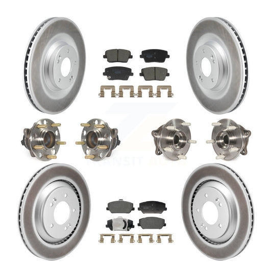 Hub Bearing Coated Brake Rotor Pads Front Rear Kit (10Pc) For Hyundai Veloster N