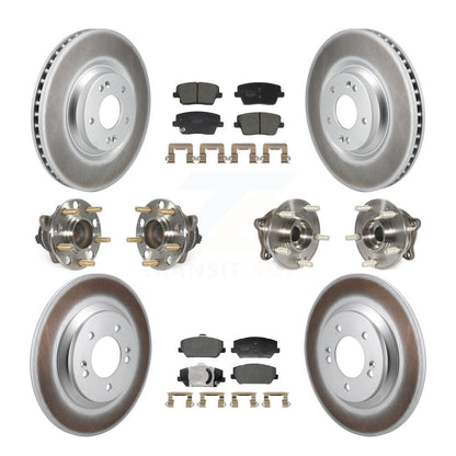 Hub Bearing Coated Brake Rotor Pads Front Rear Kit (10Pc) For Hyundai Veloster N