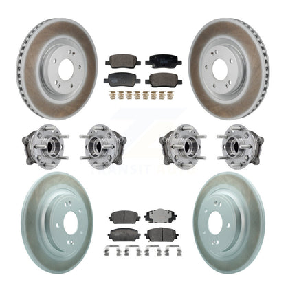 Hub Bearing Coat Brake Rotor Pads Front Rear Kit (10Pc) For Hyundai Santa Fe Kia
