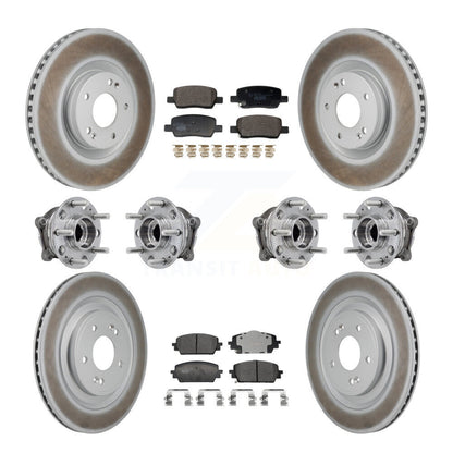 Hub Bearing Coat Brake Rotor Pads Front Rear Kit (10Pc) For Hyundai Santa Fe Kia
