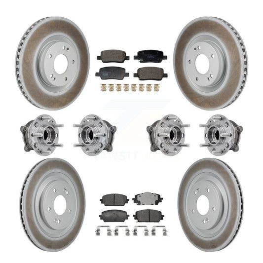 Hub Bearing Coat Brake Rotor Pads Front Rear Kit (10Pc) For Hyundai Santa Fe Kia