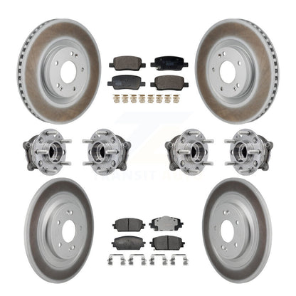 Hub Bearing Coated Brake Rotor Pads Front Rear Kit (10Pc) For Hyundai Santa Cruz