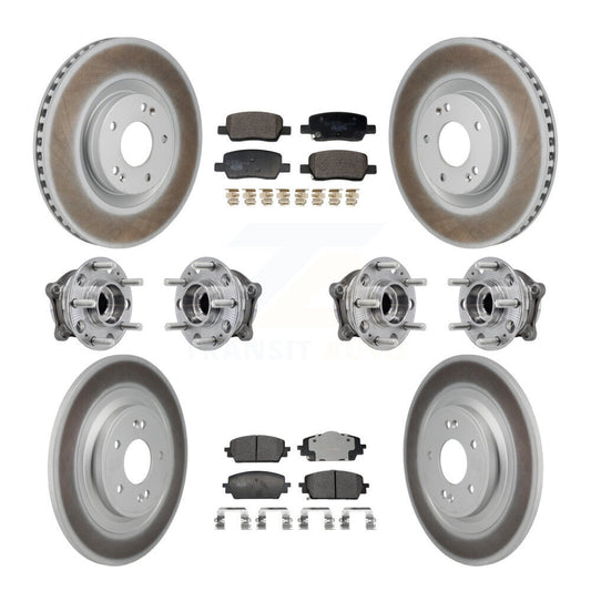 Hub Bearing Coated Brake Rotor Pads Front Rear Kit (10Pc) For Hyundai Santa Cruz
