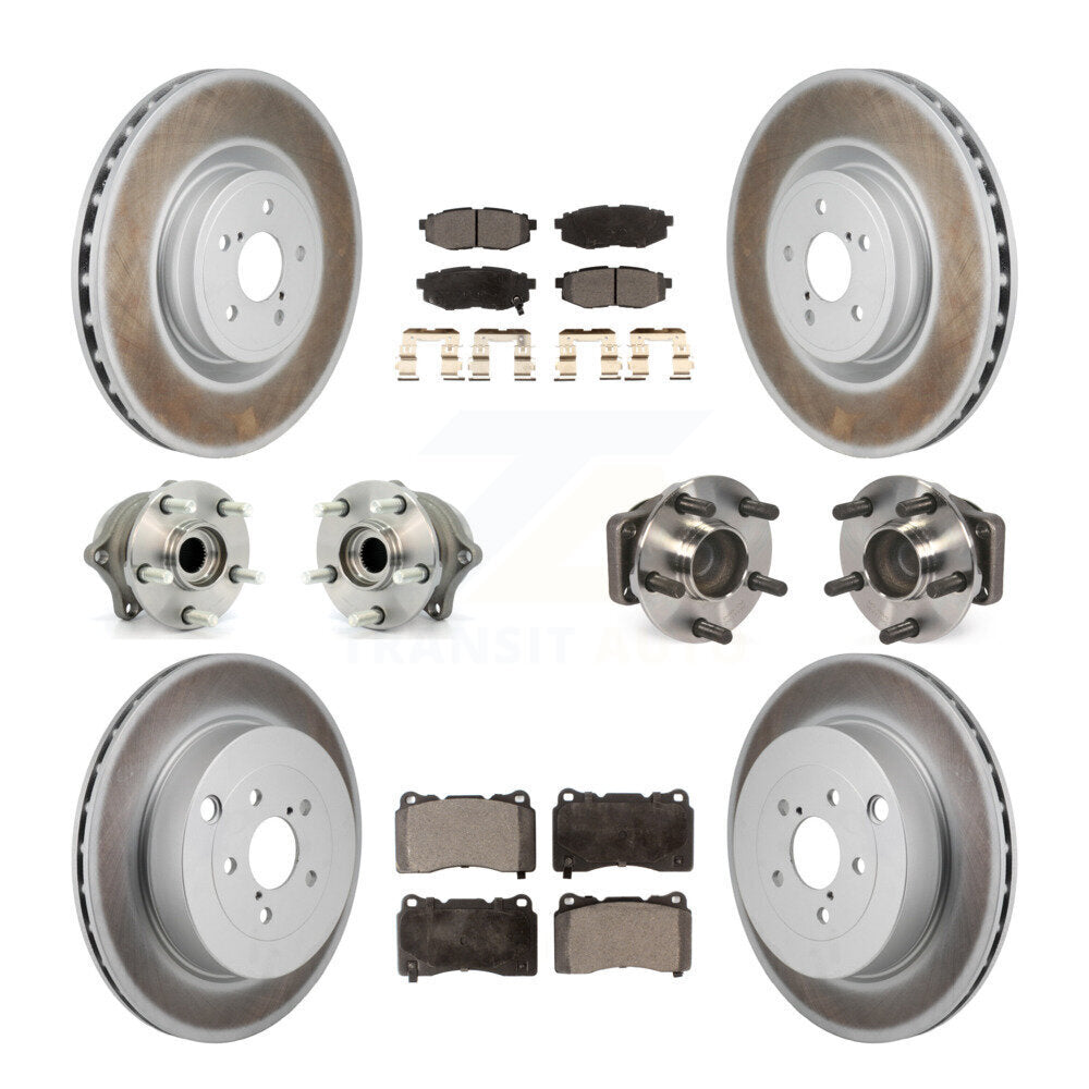 Hub Bearing Coat Brake Rotor Pads Front Rear Kit (10Pc) For 2017 Subaru BRZ Base