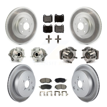 Hub Bearing Coated Disc Brake Rotor And Pad Front Rear Kit (10Pc) For Subaru BRZ