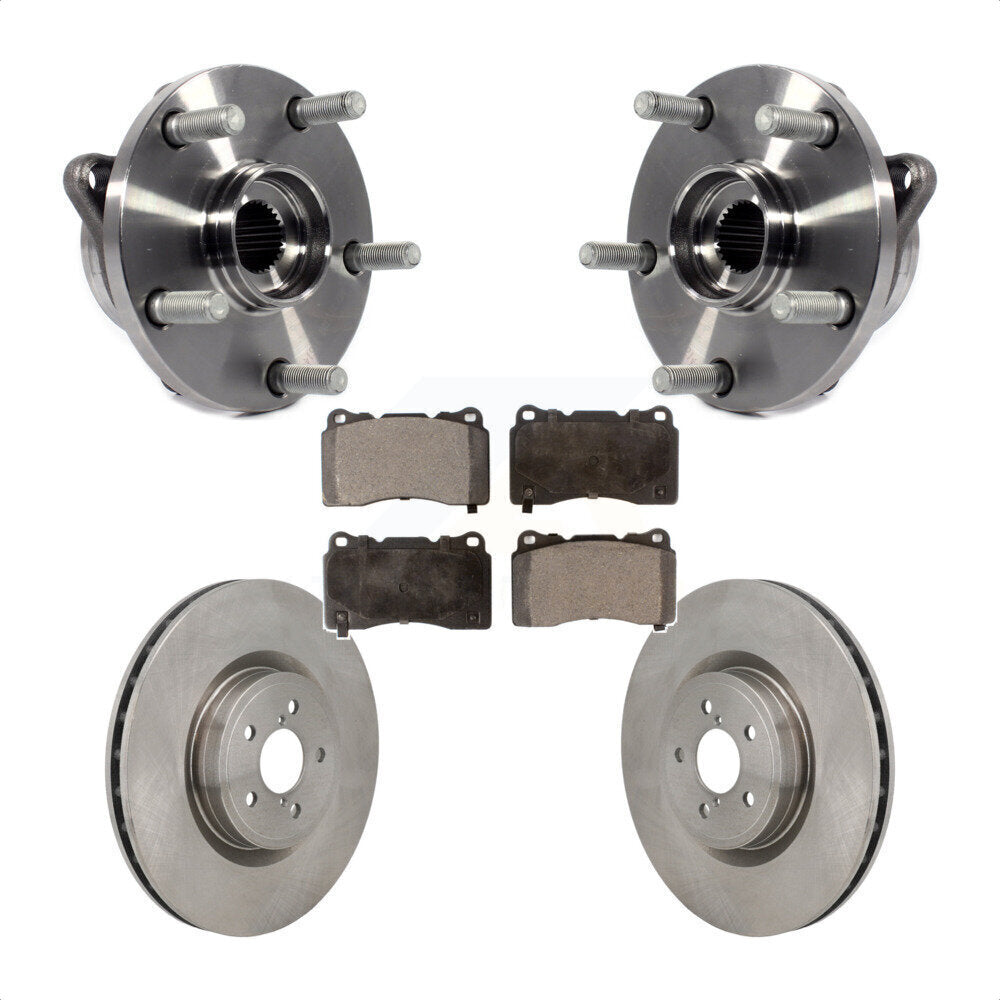 Hub Bearing Assembly Brake Rotor & Pad Front Kit For 2004 Subaru Impreza WRX STI