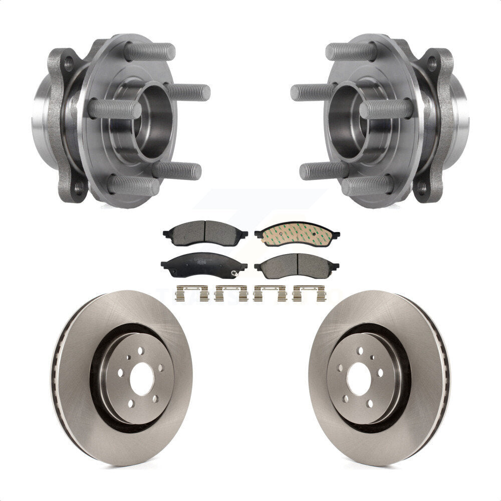 Hub Bearing Assembly Disc Brake Rotors And Pads Front Kit For Lincoln Nautilus