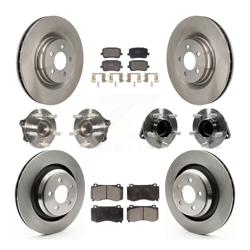Hub Bearings Disc Brake Rotors And Pads Front Rear Kit (10Pc) For Dodge Charger