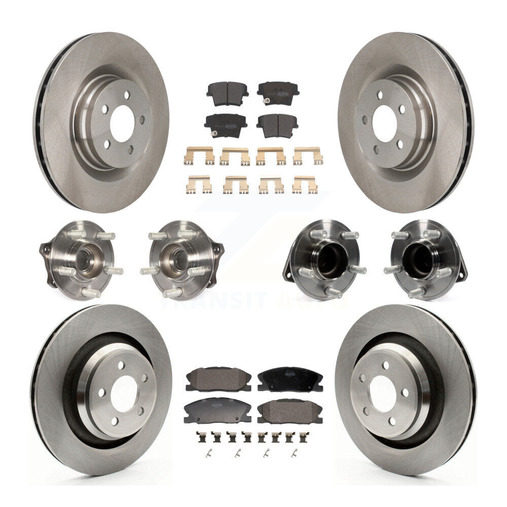 Hub Bearings Disc Brake Rotors And Pads Front Rear Kit (10Pc) For Dodge Charger