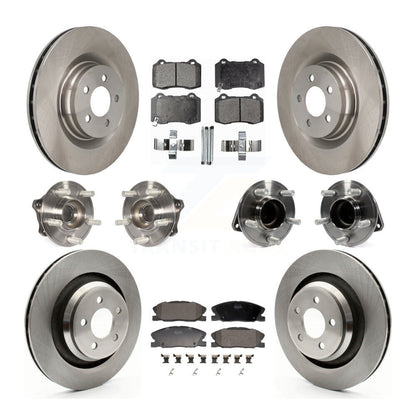 Hub Bearings Disc Brake Rotors And Pads Front Rear Kit (10Pc) For Dodge Charger