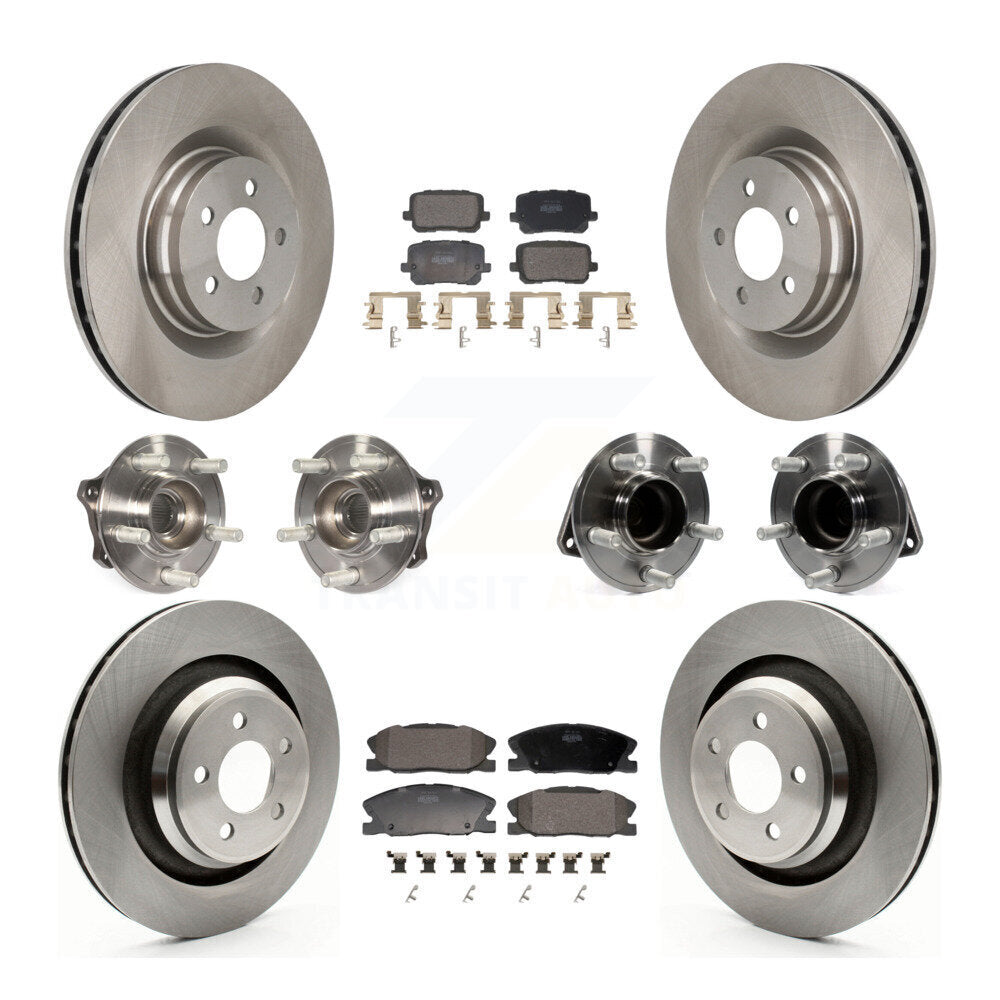 Hub Bearings Disc Brake Rotors And Pads Front Rear Kit (10Pc) For Dodge Charger