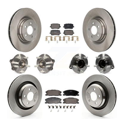Hub Bearings Disc Brake Rotors And Pads Front Rear Kit (10Pc) For Dodge Charger