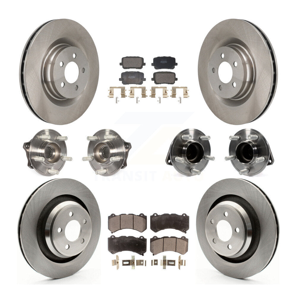 Hub Bearings Disc Brake Rotors And Pads Front Rear Kit (10Pc) For Dodge Charger