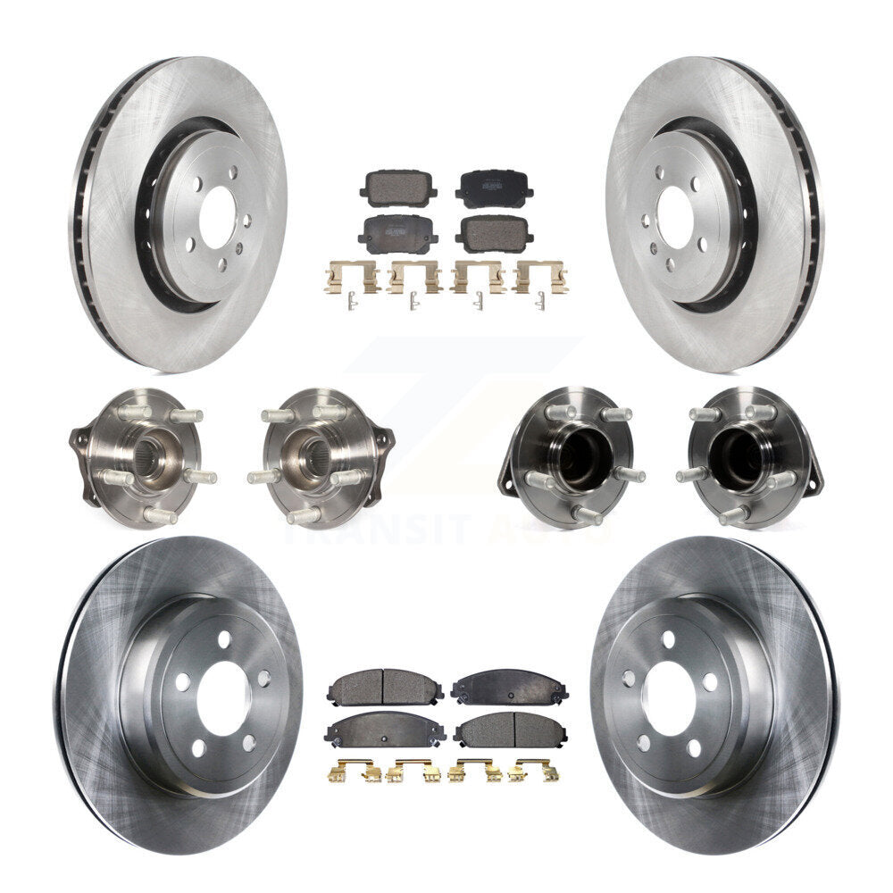 Hub Bearings Disc Brake Rotors And Pads Front Rear Kit (10Pc) For Dodge Charger