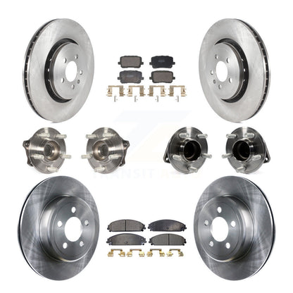 Hub Bearings Disc Brake Rotors And Pads Front Rear Kit (10Pc) For Dodge Charger