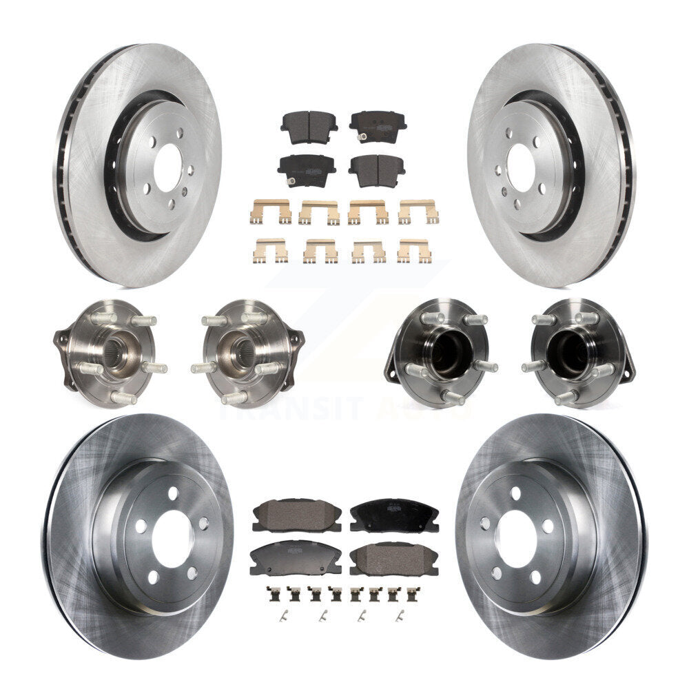 Hub Bearings Disc Brake Rotors And Pads Front Rear Kit (10Pc) For Dodge Charger