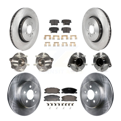 Hub Bearings Disc Brake Rotors And Pads Front Rear Kit (10Pc) For Dodge Charger