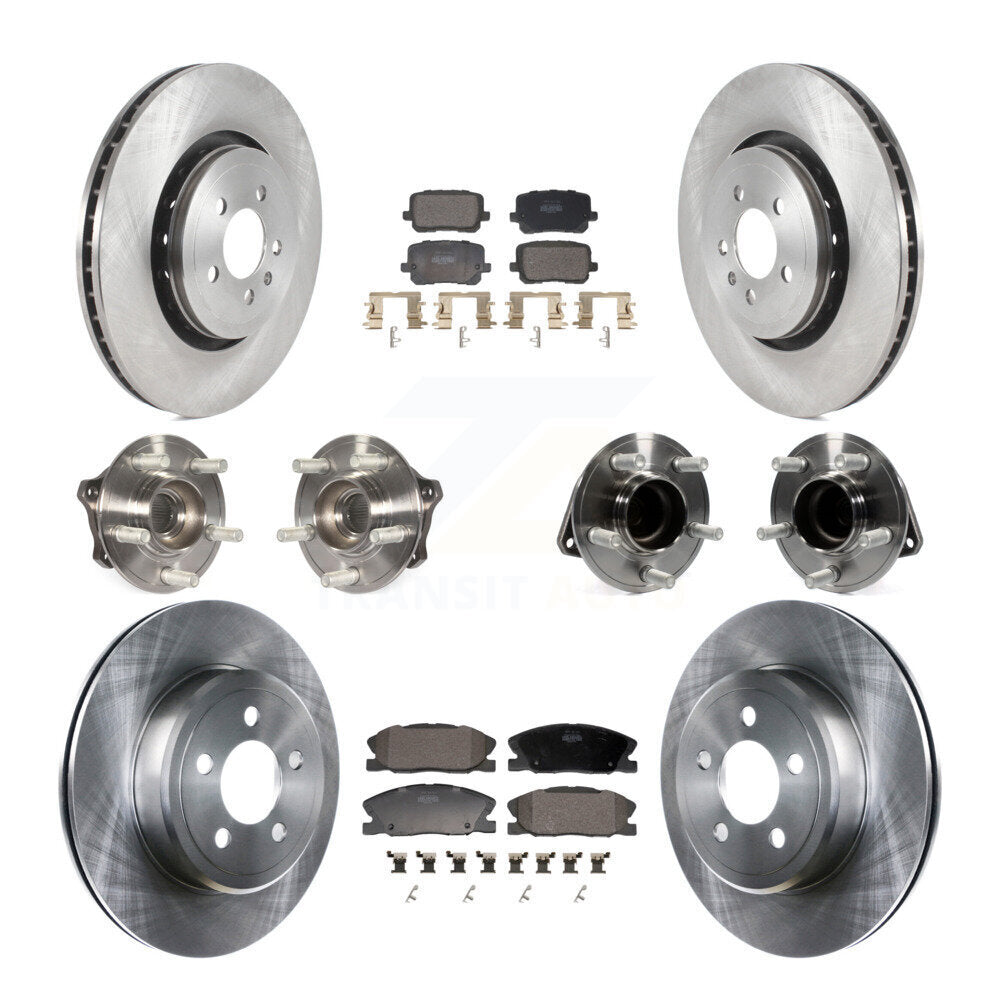 Hub Bearings Disc Brake Rotors And Pads Front Rear Kit (10Pc) For Dodge Charger