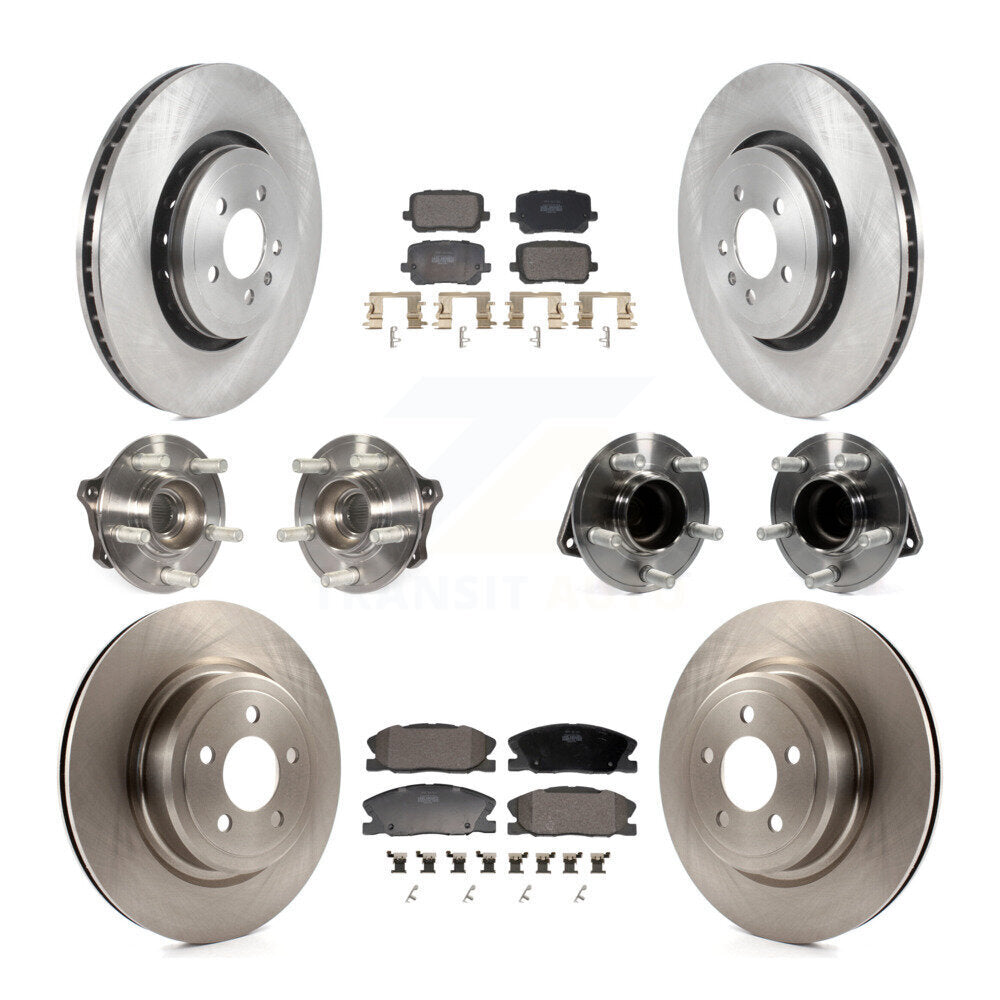 Hub Bearings Disc Brake Rotors And Pads Front Rear Kit (10Pc) For Dodge Charger