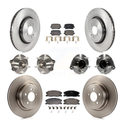Hub Bearings Disc Brake Rotors And Pads Front Rear Kit (10Pc) For Dodge Charger