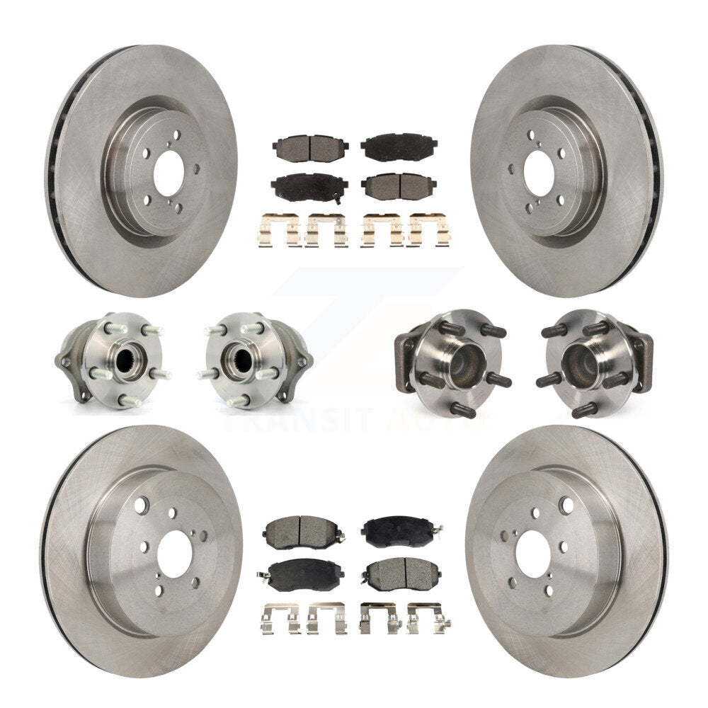 Hub Bearing Brake Rotor And Pad Front Rear Kit (10Pc) For 2019 Toyota 86 Base/GT