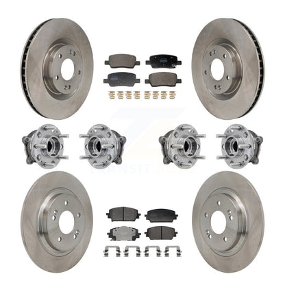 Hub Bearing Disc Brake Rotor Pads Front Rear Kit (10Pc) For Hyundai Santa Fe Kia