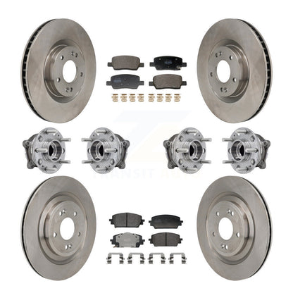 Hub Bearing Disc Brake Rotor Pads Front Rear Kit (10Pc) For Hyundai Santa Fe Kia