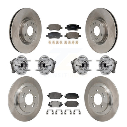 Hub Bearing Brake Rotor And Pad Front Rear Kit (10Pc) For Hyundai Santa Cruz AWD