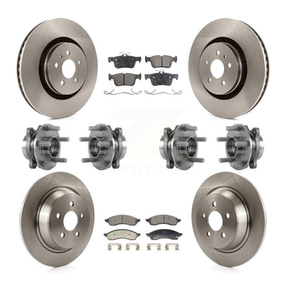 Hub Bearing Brake Rotor Pad Front Rear Kit (10Pc) For 22-23 Lincoln Nautilus AWD